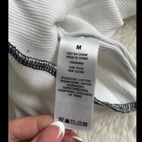 Garage White Crop Tank with Black Trim - Picture 5 of 5